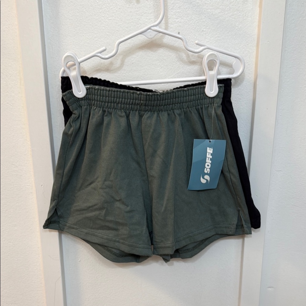 Soffe Girl’s Black and Army Green Shorts